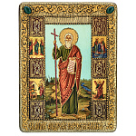 0056202/15*20см Икона подарочная "Св. апостол  Андрей Первозванный" мор.дуб  в ПУ (RTI-238-3.m)