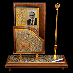 0069282 Златоуст НАСТОЛЬНЫЙ НАБОР"ПРЕЗИДЕНТ"+ежедневник+ручка"позолота, в П/У