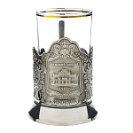 5370-Р Подстаканник никелированный "РИЖСКИЙ ВОКЗАЛ" ПРЕЗЕНТ