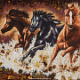 Картина янтарная "Бегущие по воде лошади" 30х40 см, фотография 2. Интернет-магазин ЛАВКА ПОДАРКОВ