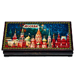 Шкатулка-купюрница из папье-маше с принтом "Москва"