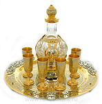  Златоуст НАБОР коньячный "ШАНТАРА":графин, 6 рюмок, поднос, в в футляре. 01724