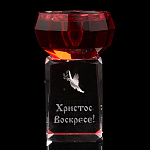 Лазерная графика. Подсвечник стеклянный "Пасхальный"
