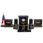 Настольный письменный набор из обсидиана "Кабинетный"
