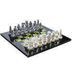 0040680 Нат.камень Шахматы "Северные народы" Змеевик (6853)