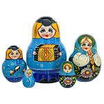 Матрешка "Семья. Гармонист" 5 мест