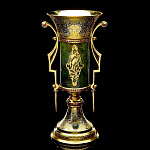 0040399 Златоуст ВАЗА-КУБОК Нефрит, позолота в П/У