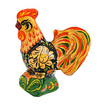 0033950-10*10см  Хохлома Статуэтка "ПЕТУХ" фарфоровый