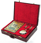 15559 Златоуст Набор Подарочный "Русская охота"Книга, Фляга и 2 стопки в П/У