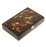 00683492-НП ЯНТАРЬ Домино  "Витраж" (темные фишки, темная крышка)