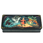 0072306 Лаковая миниатюра Шкатулка "Князь Гвидон" 17*7см 178,3