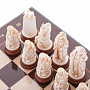 Эксклюзивные деревянные шахматы с фигурами из кости "Бородино" 45х45 см, фотография 4. Интернет-магазин ЛАВКА ПОДАРКОВ