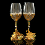 Набор из двух бокалов для вина "Виноградная лоза". Златоуст
