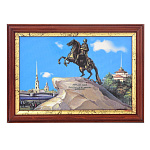 301151-МЕДНЫЙ ВСАДНИК  ПЛАКЕТКА В БАГЕТЕ (зол.)