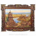 0016718 Нат. дерево ПАННО "СИБИРСКИЕ ПРОСТОРЫ" краски,  бук