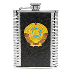 00119653 Сувенир ФЛЯГА С СИМВОЛИКОЙ "Герб СССР" (кож)