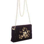 -2000110420017 Сумка бархат Мод 566 Рис 1830 АР разм 13*21*3 /бархат фиолетовый /4.3.08/ зол