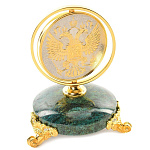 0017202 Златоуст МЕДАЛЬ НА КАМНЕ "МОСКВА" Змеевик