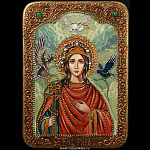 0026017/15*20см Икона подарочная "Св.Ирина Македонская"мор.дуб  в ПУ (RTI-275.m)