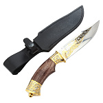 0049488 Златоуст Оружие сувенирное НОЖ "ВОЛК" (кап, зол. колп.) 