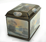  /21*18*21см Художественная роспись Шкатулка - ЛАРЕЦ "Русская природа. Зима" /580