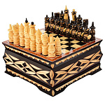 0051780 -18,5*18,5*9 ЛАРЕЦ ШАХМАТНЫЙ "РЕЗНОЙ" малый