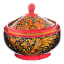 0020289/14,5*10см Хохлома САХАРНИЦА НА НОЖКЕ 14,5*10см в ассортименте, фотография 11. Интернет-магазин ЛАВКА ПОДАРКОВ