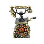 0045681/887.1 Сувенир Колокольчик Телефон ретро  со стразами Сувенир (коньячный)