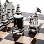 Шахматы деревянные с фарфоровыми фигурами "Нефть". Гжель, фотография 4. Интернет-магазин ЛАВКА ПОДАРКОВ