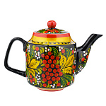 Чайник заварочный 0,7 л с росписью "Рябинка". Хохлома