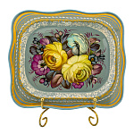 Поднос с авторской росписью 24х20 см