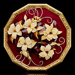 0055496-НП ПАННО фигуроное "Лилии" янтарное d=40см