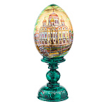 Деревянное пасхальное яйцо на подставке "Храм Христа Спасителя"