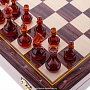 Шахматы деревянные с янтарными фигурами 37х37 см, фотография 7. Интернет-магазин ЛАВКА ПОДАРКОВ