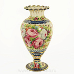 09002/цвет-зол Гжель Ваза "Юбилейная (Графская)" большая в цвете и золоте  Авт. Алехин С.С.