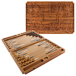 0074556/50-54 Нарды из массива мореного ясеня "Искусство" 60*40 см 