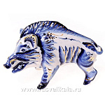 /коб Гжель СКУЛЬПТУРА "Кабан" в кобальте