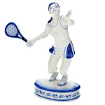 0042677/коб Гжель СКУЛЬПТУРА "Теннисистка"  