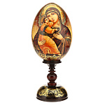 0063805 Яйцо пасхальное  "БМ ВЛАДИМИРСКАЯ" на подставке 26см