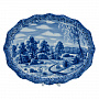 Тарелка сувенирная "Зима в деревне". Гжель, фотография 3. Интернет-магазин ЛАВКА ПОДАРКОВ