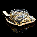 0074207 Златоуст Икорница "Осетр на агате" малая