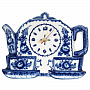 Часы настенные "Чаепитие". Гжель, фотография 3. Интернет-магазин ЛАВКА ПОДАРКОВ