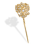 13611 Заколка "Орел" Серебро 925 иск.фианит