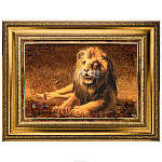 Картина янтарная "Лев" 64х84 см