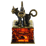 0058555/2273 Сувенир Коты Парочка Твикс на трубе (коньячный)