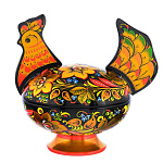 0039716 Хохлома Конфетница "Курочка"175х175х145 (Высшая категория) 14260175175