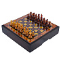 Шахматный ларец с инкрустацией и фигурами из янтаря 30х30 см, фотография 1. Интернет-магазин ЛАВКА ПОДАРКОВ