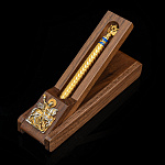 0080842 Златоуст НАБОР ПИСЬМЕН "ГЕОРГИЙ ПОБЕДОНОСЕЦ" (объем) ручка Герб+подставка 