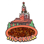 Магнит с янтарем "Спасская башня"
