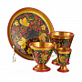 Набор для банкета (4 пр.) Хохлома, фотография 1. Интернет-магазин ЛАВКА ПОДАРКОВ